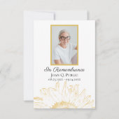 Gelbe Sonnenblume Grafisches Begräbnis Beileid Dankeskarte (Vorderseite)