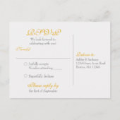 Gelbe Sonnenblume Grau Damask Hochzeitskarte UAWG Einladungspostkarte (Rückseite)