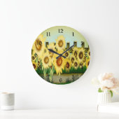 Gelbe Sonnenblume Große Wanduhr (Zuhause)
