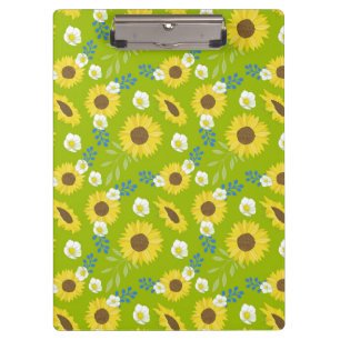 Gelbe Sonnenblume Grüner Hintergrund Blume Floral Klemmbrett
