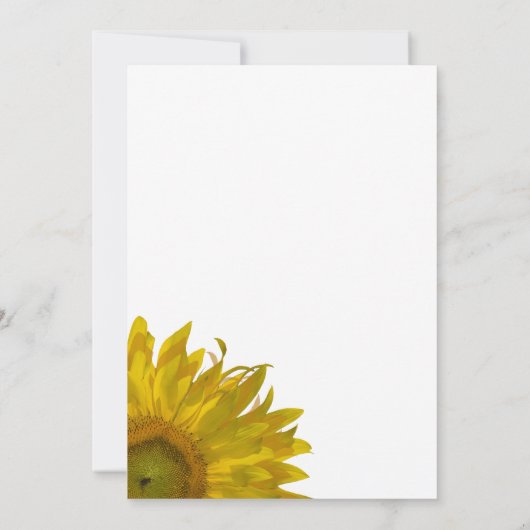 Gelbe Sonnenblume - Heiratsankündigung Ankündigung (Rückseite)