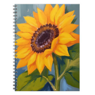 Gelbe Sonnenblume Helle Aquarell-Blumen Notizblock