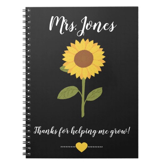 Gelbe Sonnenblume hilft mir zu wachsen Notizblock (Vorderseite)