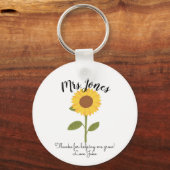 Gelbe Sonnenblume hilft mir zu wachsen Schlüsselanhänger (Rückseite)