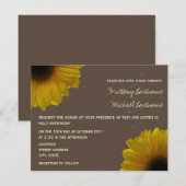 Gelbe Sonnenblume-Hochzeit im Herbsts-Einladung Einladung (Vorne/Hinten)