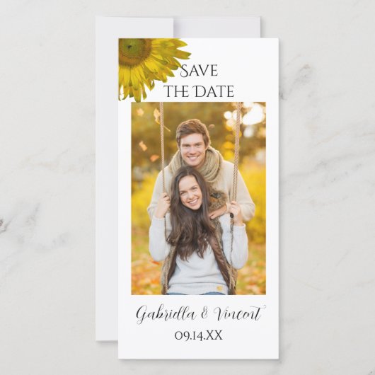 Gelbe Sonnenblume Hochzeit speichern das Datum Ver Save The Date (Vorderseite)