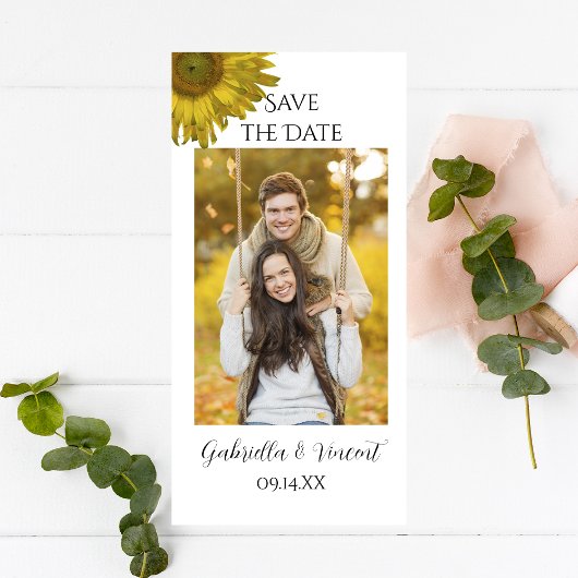 Gelbe Sonnenblume Hochzeit speichern das Datum Ver Save The Date