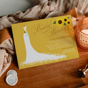 Gelbe Sonnenblume Hochzeitliches Brautparty Einladung