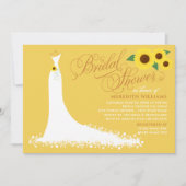 Gelbe Sonnenblume Hochzeitliches Brautparty Einladung (Vorderseite)