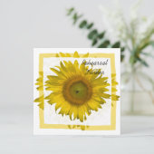 Gelbe Sonnenblume Hochzeitsessen Probe Einladung (Stehend Vorderseite)