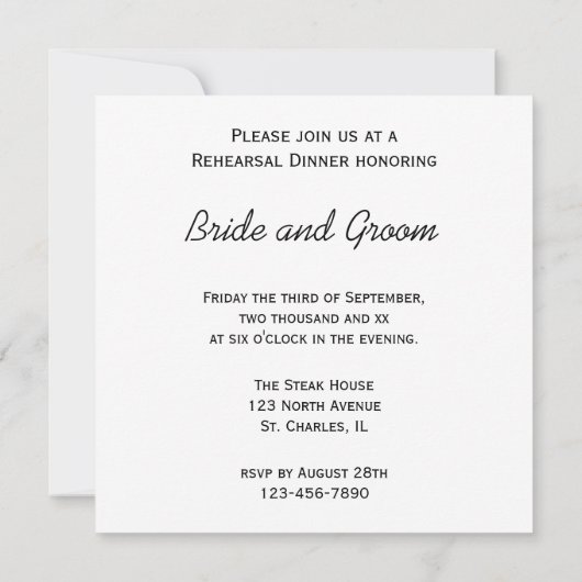 Gelbe Sonnenblume Hochzeitsessen Probe Einladung (Rückseite)