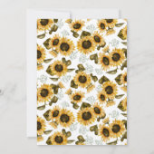 Gelbe Sonnenblume Hochzeitsessen Probe Einladung (Rückseite)