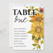 Gelbe Sonnenblume Hochzeitstabelle (Vorderseite)