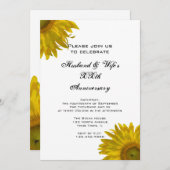 Gelbe Sonnenblume Hochzeitstag Party Einladung (Vorne/Hinten)