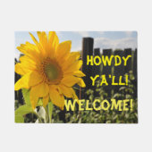 Gelbe Sonnenblume Howdy Ya'll Welcome Door Mat Fußmatte (Vorderseite)