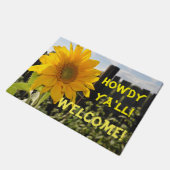 Gelbe Sonnenblume Howdy Ya'll Welcome Door Mat Fußmatte (Schrägansicht)
