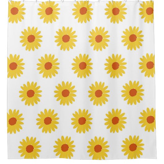 Gelbe Sonnenblume Hübsch Retro Y2K Muster Duschvorhang (Vorderseite)