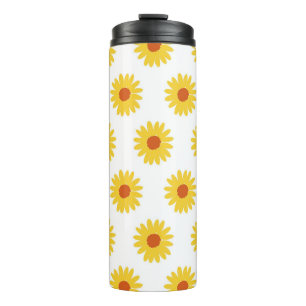 Gelbe Sonnenblume Hübsches Retro Y2K Muster Thermosbecher