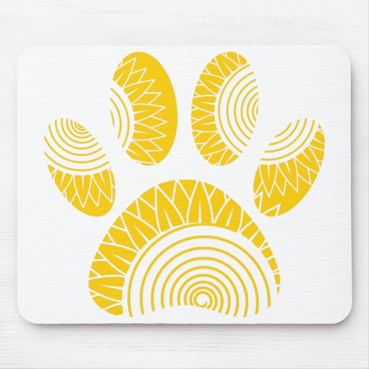 Gelbe Sonnenblume Hundepfau drucken Mousepad (Vorne)
