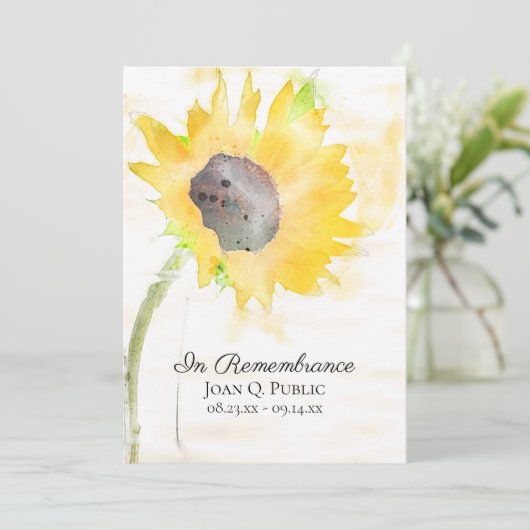 Gelbe Sonnenblume im Vase-Bestattungsdienst Programm (Stehend Vorderseite)