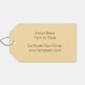 Gelbe Sonnenblume in Aquarellfarbe mit Bienengesch Geschenkanhänger (Rückseite Horizontal)