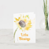 Gelbe Sonnenblume in Vase Litha Sommersonne Karte (Vorderseite)