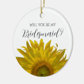 Gelbe Sonnenblume ist meine Brautjungfrau Keramik Ornament (Links)