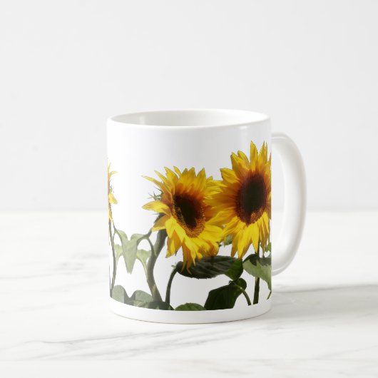 Gelbe Sonnenblume Kaffeetasse (VorderseiteRechts)