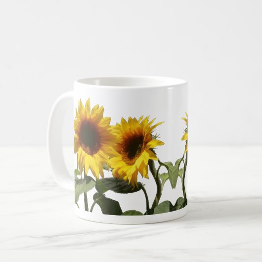 Gelbe Sonnenblume Kaffeetasse (Vorderseite Links)