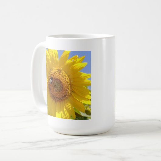 Gelbe Sonnenblume Kaffeetasse (Vorderseite Links)
