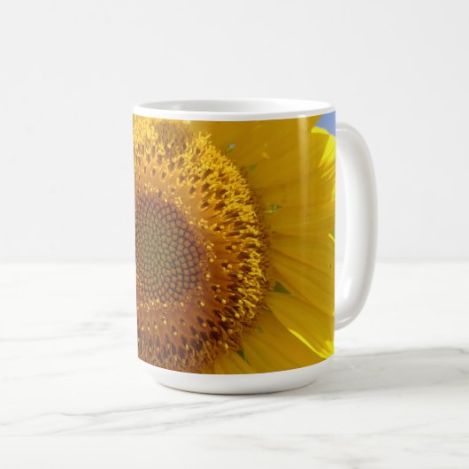Gelbe Sonnenblume Kaffeetasse (VorderseiteRechts)