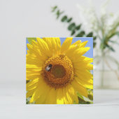 Gelbe Sonnenblume Karte (Stehend Vorderseite)