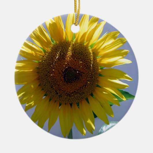 Gelbe Sonnenblume Keramik Ornament (Vorne)