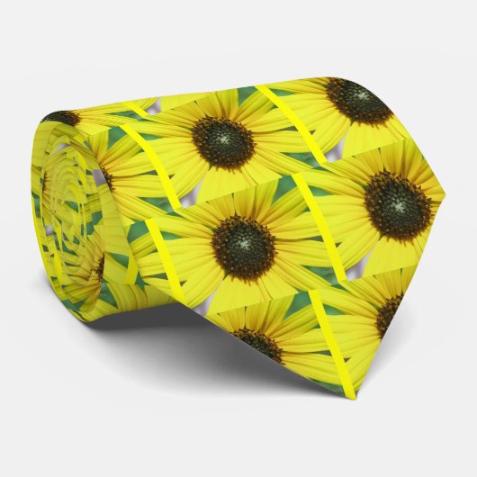 Gelbe Sonnenblume Krawatte (Gerollt)