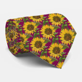 Gelbe Sonnenblume  Krawatte (Gerollt)