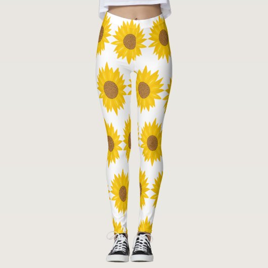 Gelbe Sonnenblume Leggings (Vorderseite)