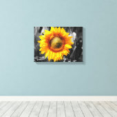 Gelbe Sonnenblume Leinwanddruck (Insitu (Holzboden))