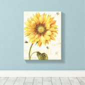 Gelbe Sonnenblume Leinwanddruck (Insitu (Holzboden))