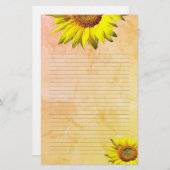 Gelbe Sonnenblume Lined Persönliches Schreibpapier Briefpapier (Vorne/Hinten)