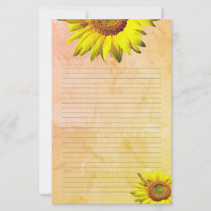 Gelbe Sonnenblume Lined Persönliches Schreibpapier Briefpapier