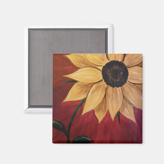 Gelbe Sonnenblume Magnet (Vorderseite/Rückseite)