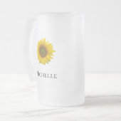 Gelbe Sonnenblume Mattglas Bierglas (Vorderseite Links)