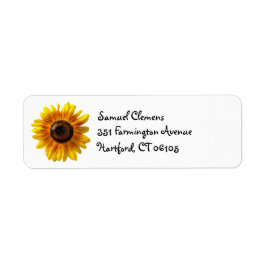 Gelbe Sonnenblume mit Bee-Address-Label