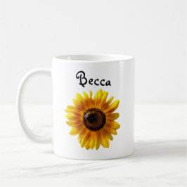 Gelbe Sonnenblume mit Biene Personalisiert Kaffeetasse