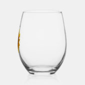 Gelbe Sonnenblume mit Biene Personalisiert Weinglas Ohne Stiel (Links)