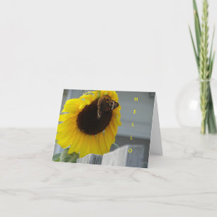 Gelbe Sonnenblume mit Buckeye Butterfly Karte