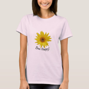 Gelbe Sonnenblume mit Honigbiene T-Shirt