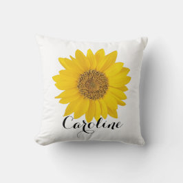 Gelbe Sonnenblume mit Individuelle Name Kissen