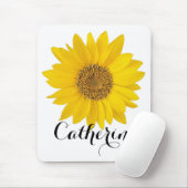 Gelbe Sonnenblume mit Individuelle Name Mousepad (Mit Mouse)