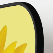 Gelbe Sonnenblume mit Individuelle Name Pickleball Schläger (Linke Seite)